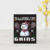 Carte Tout Ce Que Je Veux Pour Noël Est Gains Snowman Gy (Fleur jaune)