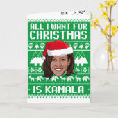 Carte Tout ce que je veux pour Noël est Kamala (Fleur jaune)