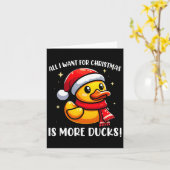 Carte Tout Ce Que Je Veux Pour Noël Est Plus De Canards (Fleur jaune)