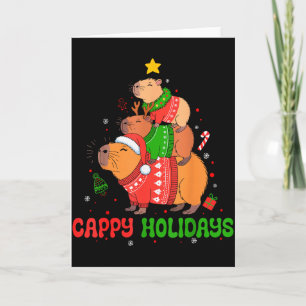 Carte Tout ce que je veux pour Noël est un capybara mign