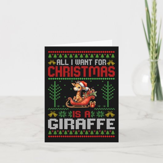 Carte Tout Ce Que Je Veux Pour Noël Est Une Girafe - Mau (Devant)