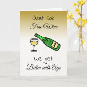 Carte Tout comme le vin fin, nous nous améliorons avec l (Fleur jaune)