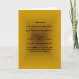 Carte Tout dans l'état d'esprit Poem Greeting Card