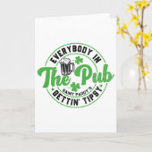 Carte Tout le monde au pub devient ivre Drôle St Patrick (Fleur jaune)