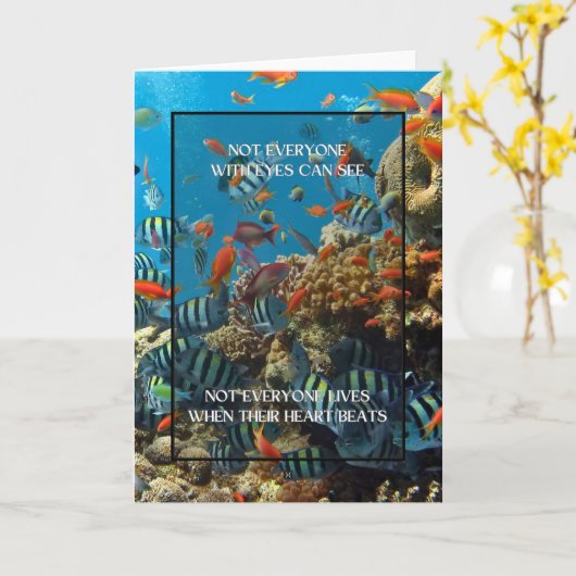 Carte Tout le monde avec les yeux PEUT VOIR la vie océan (Fleur jaune)