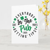 Carte Tout le monde dans le pub devient ivre St-Patrick (Fleur jaune)