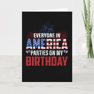 Carte Tout Le Monde Fête Mon Anniversaire 4 juillet Anni