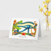 Carte Tout l'oeil voyant de Horus - pensant à vous (Fleur jaune)