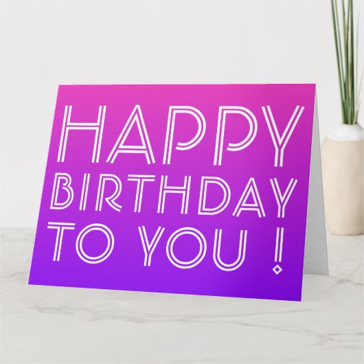 Carte Tout nom éditable Joyeux Anniversaire Rose Violet (Devant)