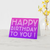 Carte Tout Nom Modifiable Joyeux Anniversaire Rose Viole (Fleur jaune)