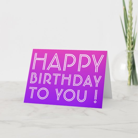 Carte Tout Nom Modifiable Joyeux Anniversaire Rose Viole (Devant)