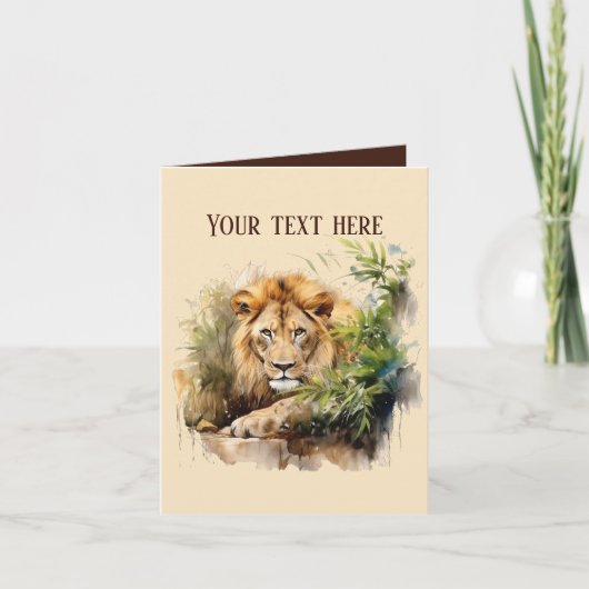 Carte Tout objet lion ajouter du texte (Devant)