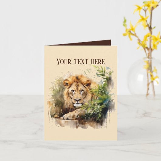 Carte Tout objet lion ajouter du texte (Fleur jaune)