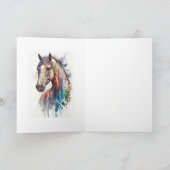 CARTE TOUT OCCASION ÉQUINE EN COULEUR D'EAU (Intérieur)