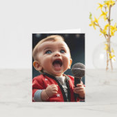 Carte Tout petit chanteur enthousiaste Blank (Fleur jaune)