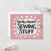 Carte Tout sur la couture Stuff Greeting Card (Devant/Arrière en situation)