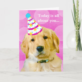 Carte Tout sur ton anniversaire Golden Retriever