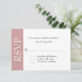 Carte tout usage Dusty Rose et blanc RSVP (Debout devant)