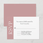 Carte tout usage Dusty Rose et blanc RSVP (Devant / Derrière)