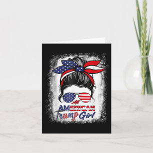 Carte Toute Américaine Trump Girl 4 juillet Messy Bun Pr