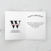 Carte Toute Année Née Dans Monogramme Ajouter Votre Nom  (Intérieur)