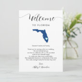 Carte Toute couleur Floride Mariage Bienvenue lettre Iti (Debout devant)