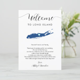 Carte Toute couleur Long Island Mariage Itinéraire d'acc