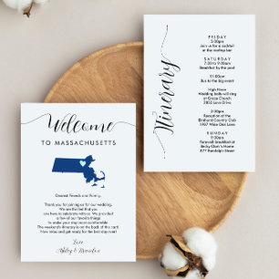 Carte Toute couleur Massachusetts Mariage Bienvenue Itin