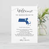 Carte Toute couleur Massachusetts Mariage Bienvenue Itin (Debout devant)