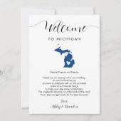 Carte Toute couleur Michigan Mariage Bienvenue Itinérair (Devant)
