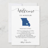 Carte Toute couleur Missouri Mariage Bienvenue Itinérair (Devant)