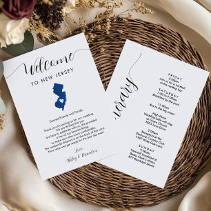 Carte Toute couleur New Jersey Mariage Bienvenue Itinéra