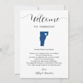 Carte Toute couleur Vermont Mariage Bienvenue Itinéraire (Devant)