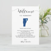 Carte Toute couleur Vermont Mariage Bienvenue Itinéraire (Debout devant)