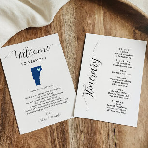 Carte Toute couleur Vermont Mariage Bienvenue Itinéraire
