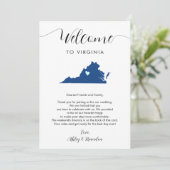Carte Toute couleur Virginia Mariage Bienvenue Itinérair (Debout devant)