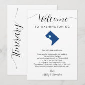Carte Toute couleur Washington DC Mariage Bienvenue Itin (Devant / Derrière)