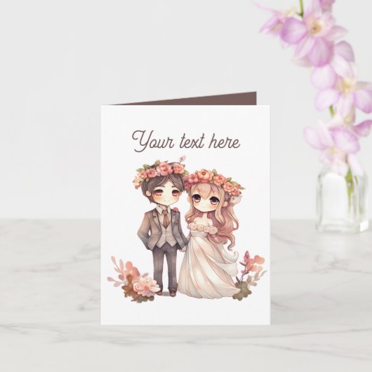 Carte Toute finalité ajouter un message de mariage (Orchidée)