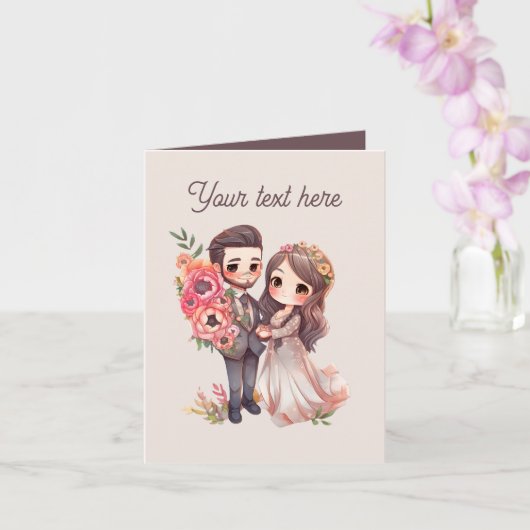 Carte Toute finalité ajouter un message de mariage (Orchidée)