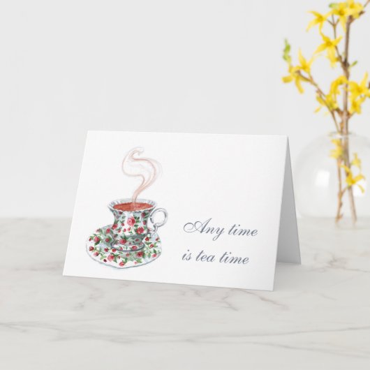 Carte Toute heure est l'heure du thé Citation de slogan  (Fleur jaune)