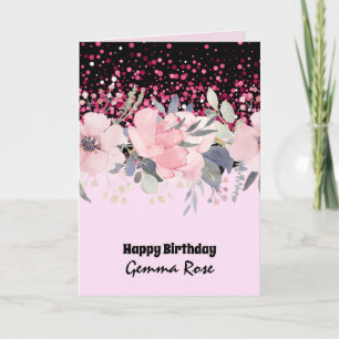 Carte TOUTE OCCASION Fille Rosegold Parties scintillant