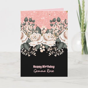 Carte TOUTE OCCASION Fille Rosegold Parties scintillant