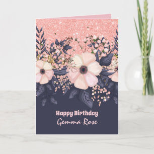 Carte TOUTE OCCASION Fille Rosegold Parties scintillant 