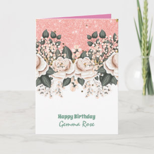 Carte TOUTE OCCASION Fille Rosegold Parties scintillant