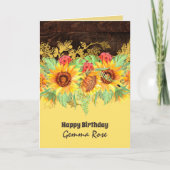 Carte TOUTE OCCASION Fleurs de soleil rustiques (Devant)