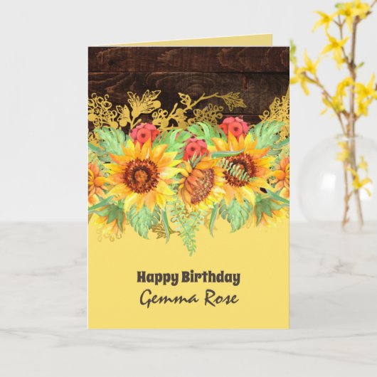Carte TOUTE OCCASION Fleurs de soleil rustiques (Fleur jaune)