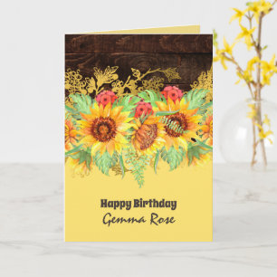 Carte TOUTE OCCASION Fleurs de soleil rustiques