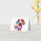 Carte Toute Occasion Pastel Dachshund Card (Fleur jaune)
