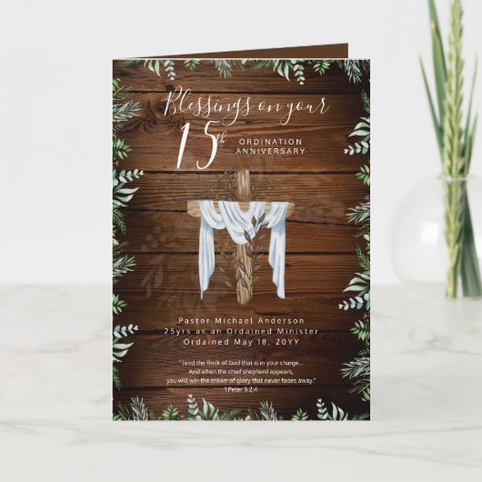 Carte TOUTE ORDINATION ANNIVERSAIRE Prêtre Pasteur Minis (Devant)