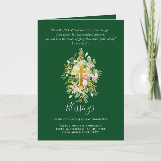 Carte TOUTE ORDINATION ANNIVERSAIRE Prêtre Pasteur Minis (Devant)